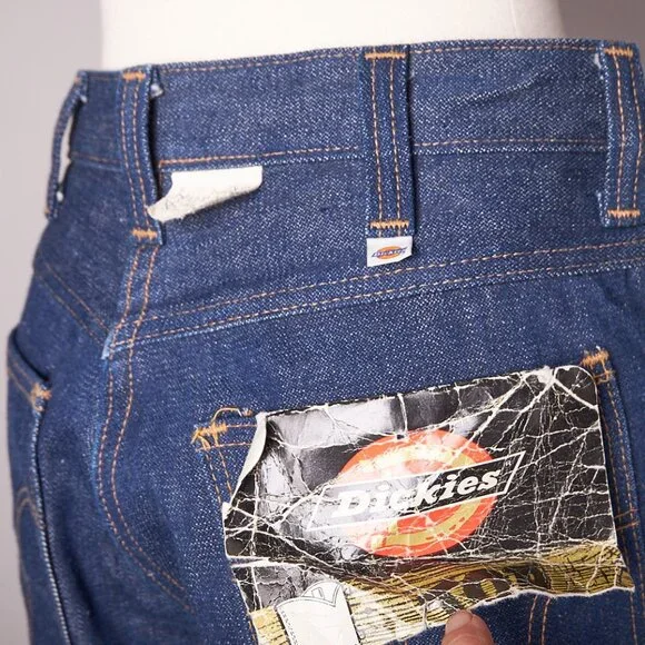 1970s Deadstock Flared Leg Dickies Blue Jeans Denim Pants